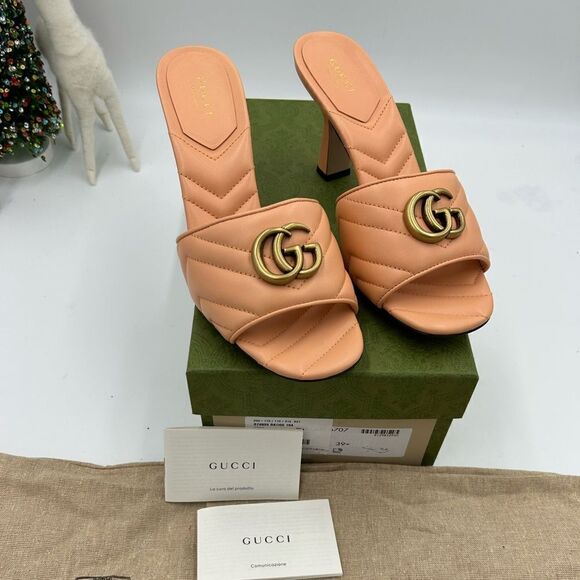 Women’s Gucci Marmont, leather mules size 39.5 made in Italy - Picture 1 of 10